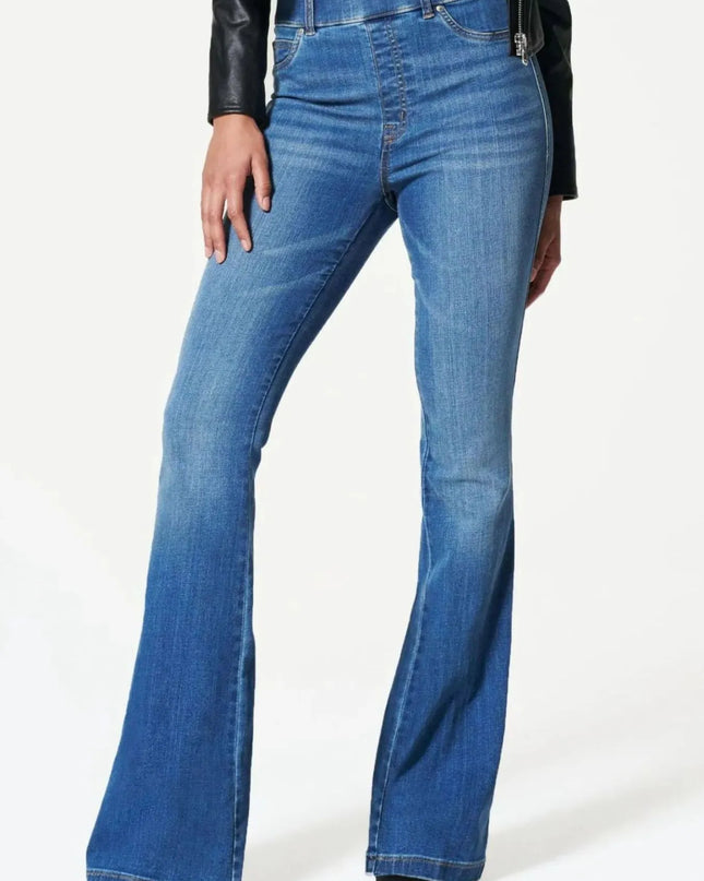 Full Size High-Waisted Flare Jeans Plus Size Indigo