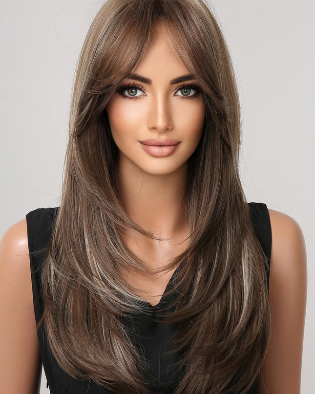 13*1" Full-Machine Wigs Synthetic Long Straight 22" 