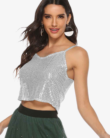 Sequin Cropped Cami
