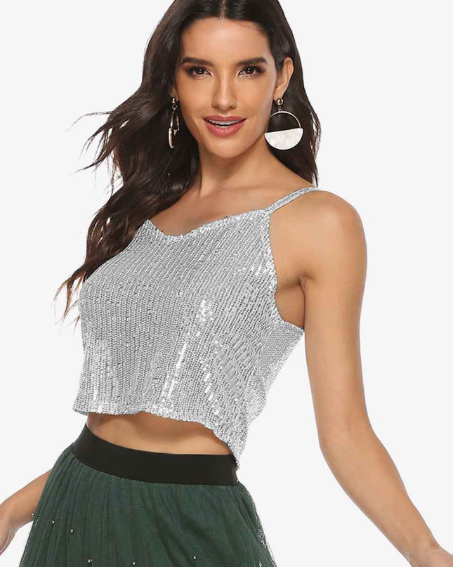 Sequin Cropped Cami