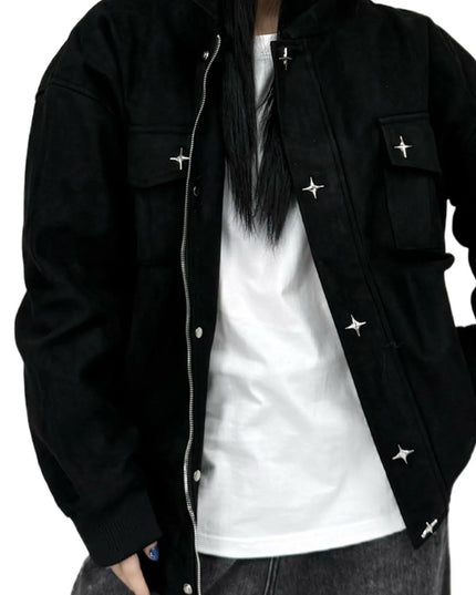 Men's Collared Neck Long Sleeve Jacket