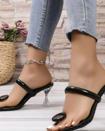Jelly Ring Toe Sandals Black
