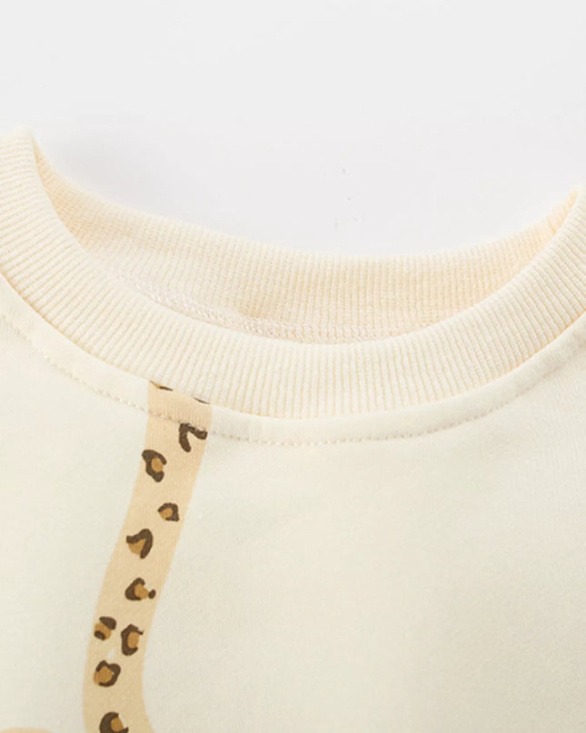 Children's Leopard Print Sweatshirt and Pants Set