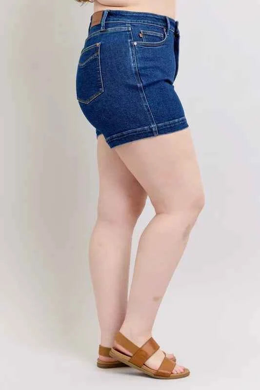 Judy Blue Plus Size High Waist Tummy Control Denim Shorts