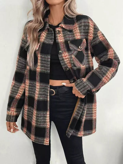 Vintage Plaid Button-Up Shacket