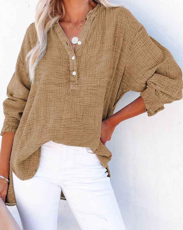 Buttoned Long Sleeve Blouse 