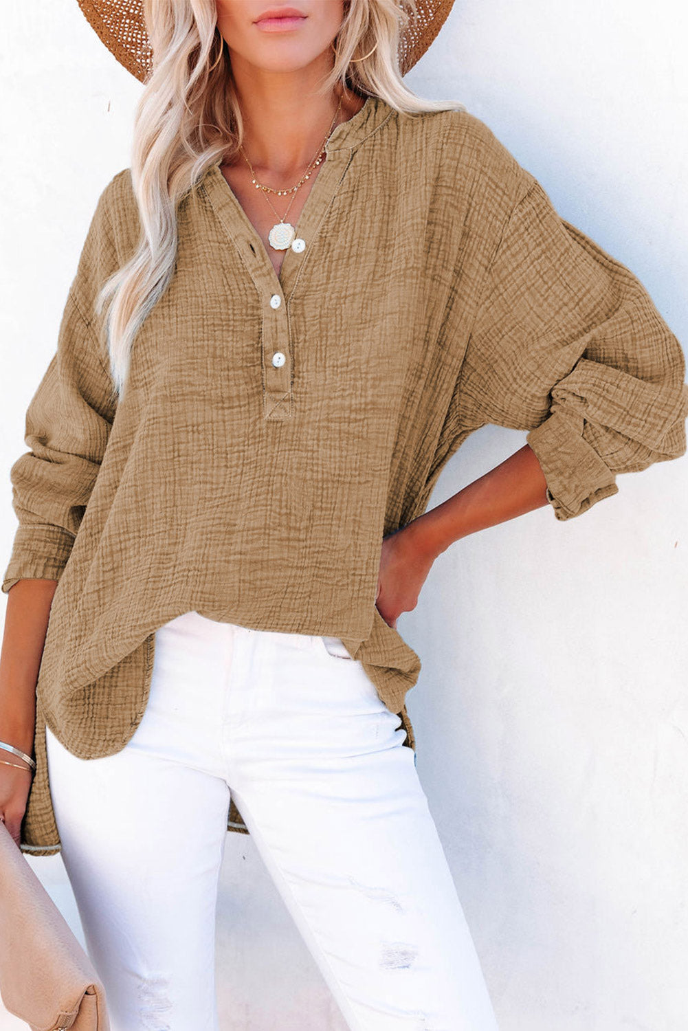 Buttoned Long Sleeve Blouse 