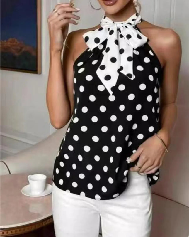 Polka Dot Tie Front Cami