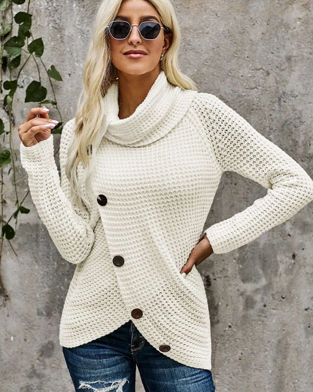 Full Size Texture Turtleneck Long Sleeve Sweater Plus Size