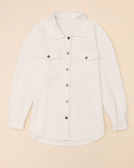 Snap Down Collared Jacket Ivory