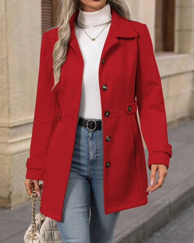 Button Up Long Sleeve Coat