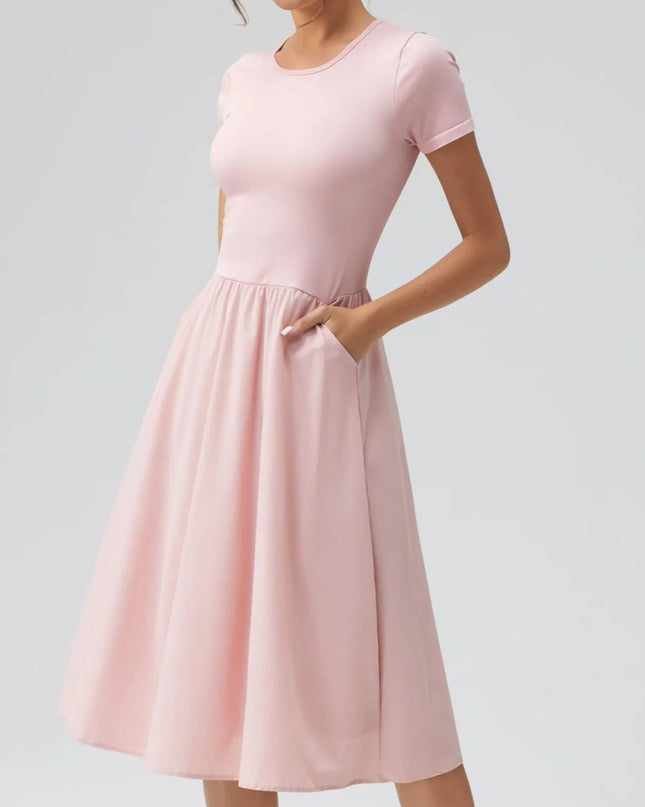 Round Neck Short Sleeve Dress