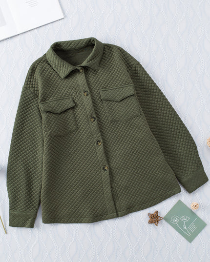 Button Down Collared Jacket Army Green