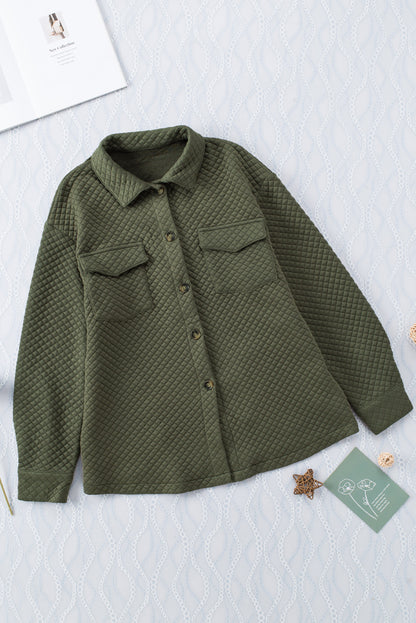 Button Down Collared Jacket Army Green