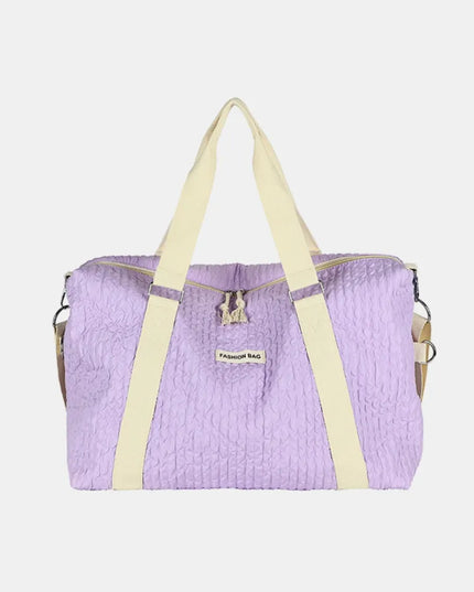 Textured Nylon Travel Bag Pink Purple One Size