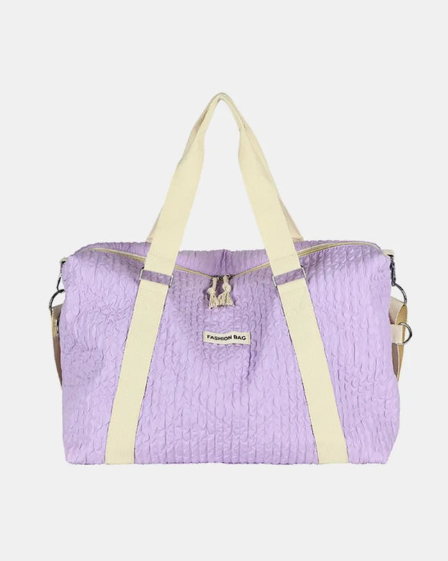 Textured Nylon Travel Bag Pink Purple One Size