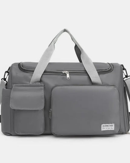 Oxford Cloth Detachable Strap Travel Bag Dark Gray One Size