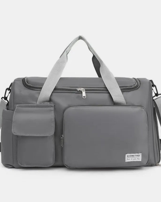 Oxford Cloth Detachable Strap Travel Bag Dark Gray One Size