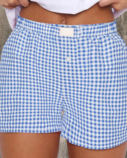 Plaid Gingham High Waist Shorts