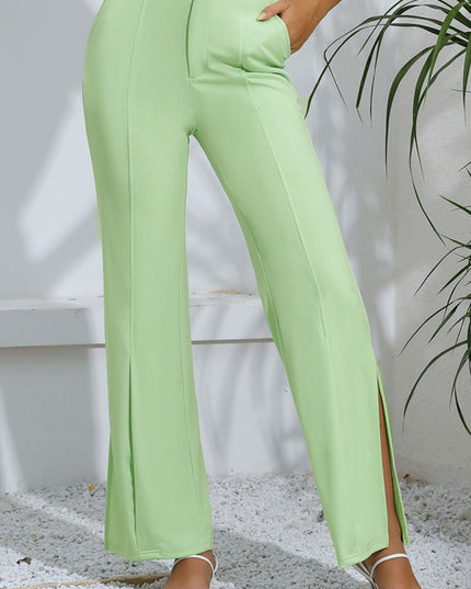 Slit High-Rise Flare Pants 