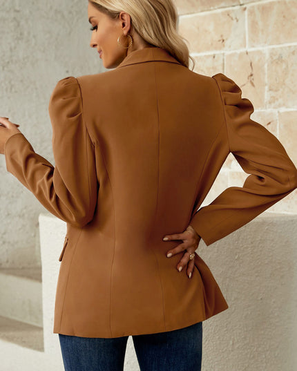 Puff Sleeve Shawl Collar Blazer