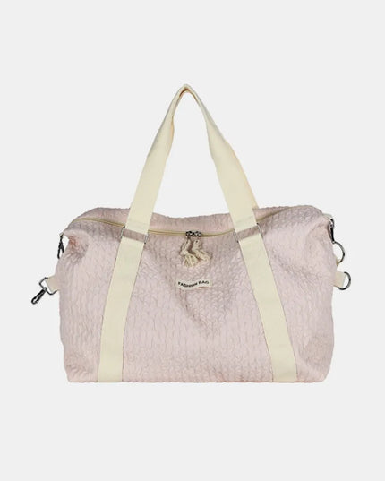 Textured Nylon Travel Bag Blush Pink One Size