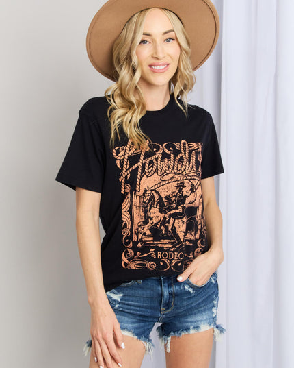 mineB Full Size Graphic Round Neck Tee