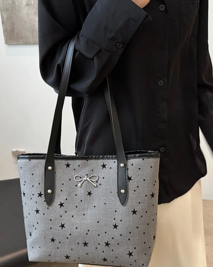 Bow Trim Polyester Tote Bag 