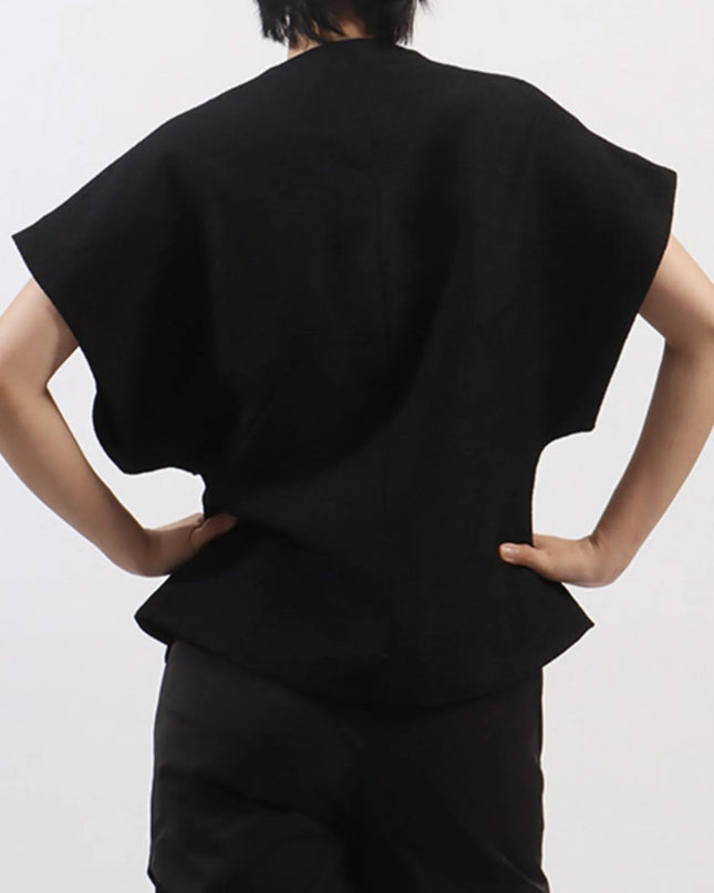 Plus Size Rhinestone Relaxed Fit Vest Coat