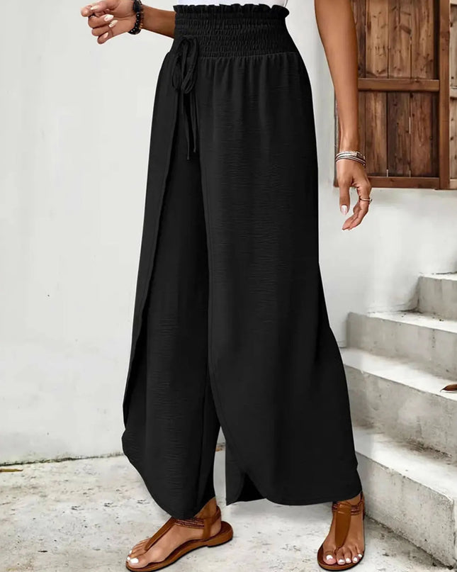 High-Waisted Side Slit Pants