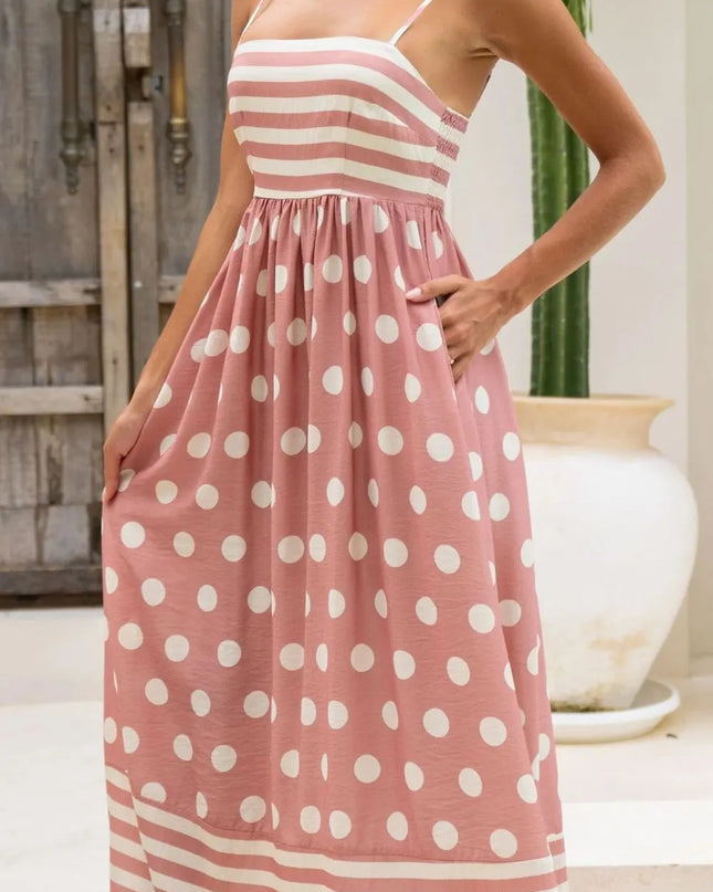 Polka Dot Square Neck Cami Dress