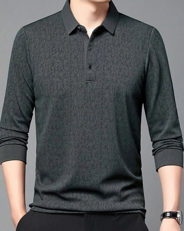 Men's Plus Size Button Detail Short Sleeve Polo Gray