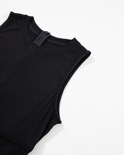 Round Neck Sleeveless Jumpsuit