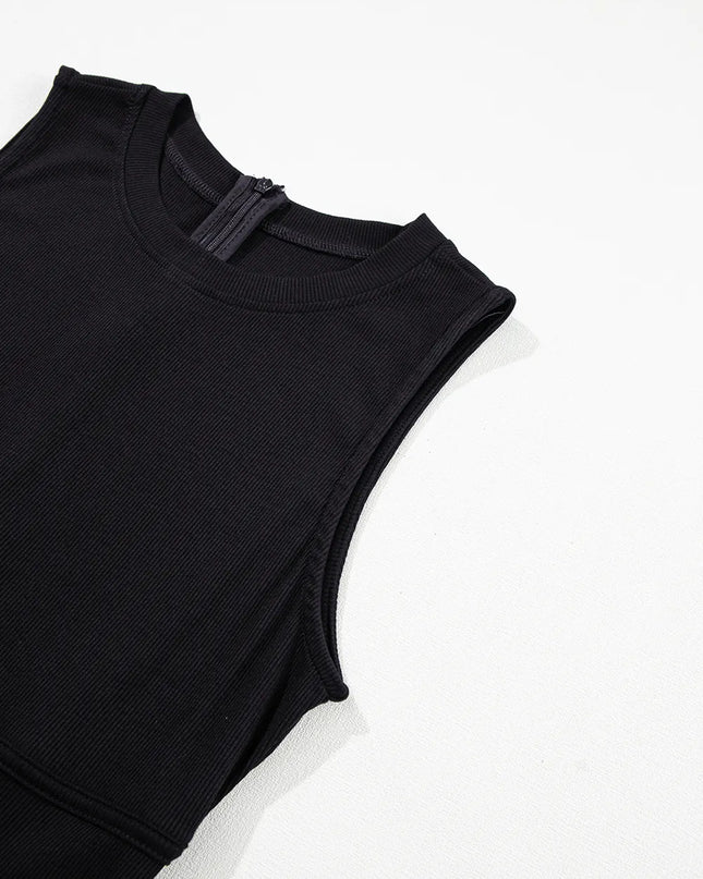 Round Neck Sleeveless Jumpsuit