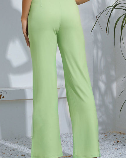 Slit High-Rise Flare Pants 