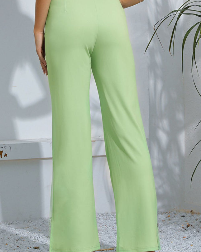 Slit High-Rise Flare Pants 