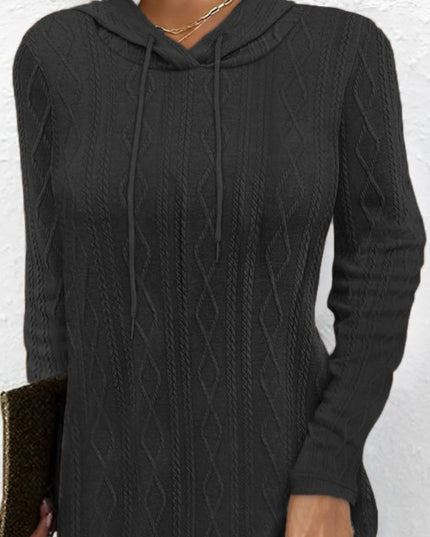 Drawstring Hooded Sweater Dress