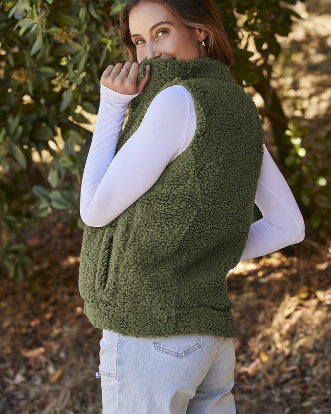 Snap Down Vest with Pockets