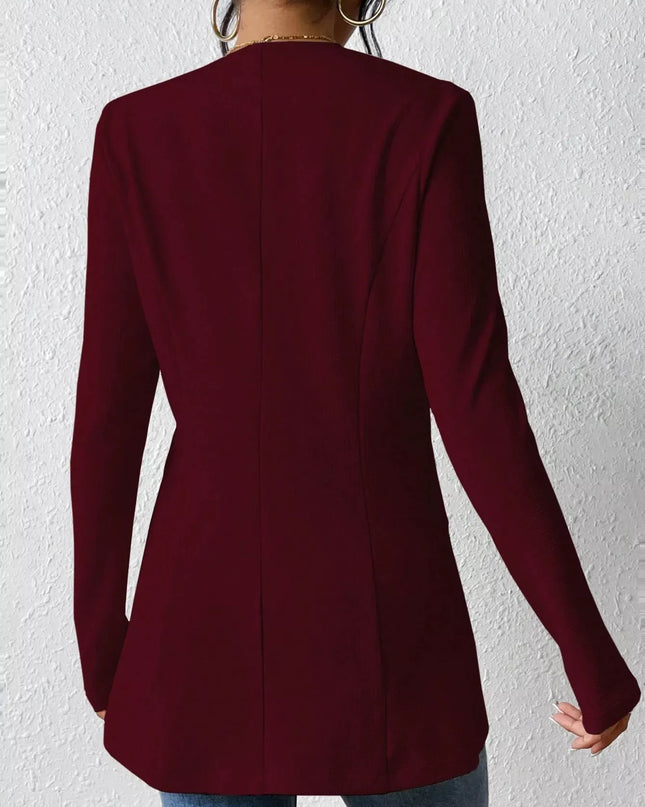 One Button Long Sleeve Blazer