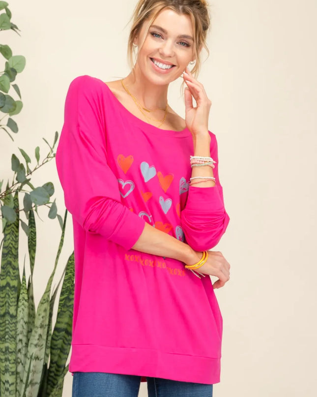 Celeste Full Size Heart Graphic Long Sleeve T-Shirt