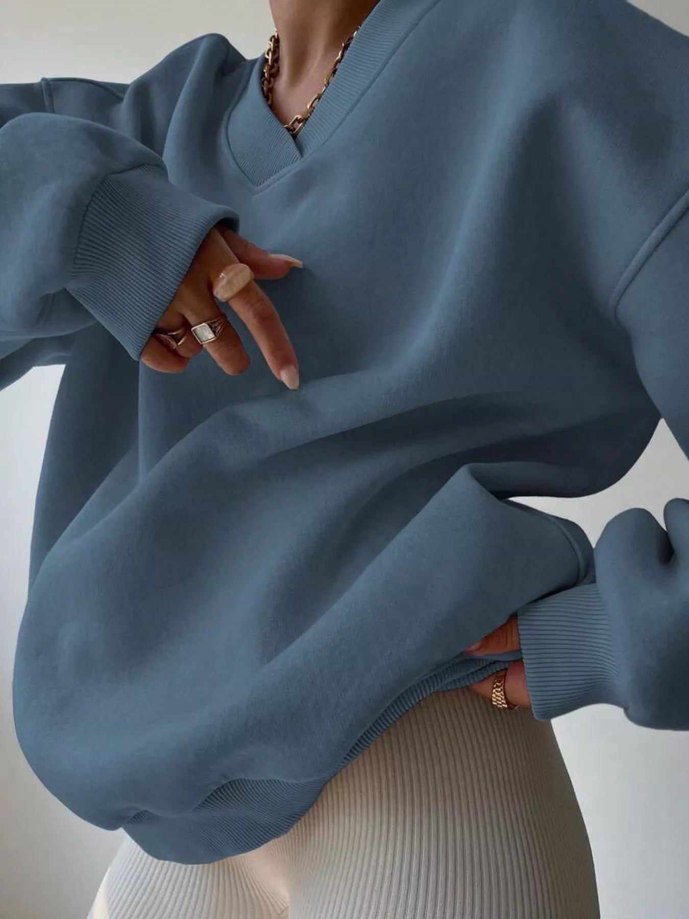 Dropped Shoulder Long Sleeve Oversized Sweatshirt