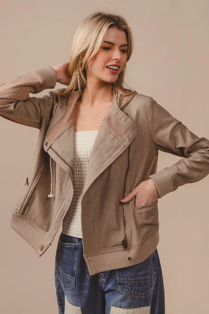 BiBi Textured Woven Rider Jacket