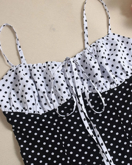 Polka Dot Ruffled Hem Dress