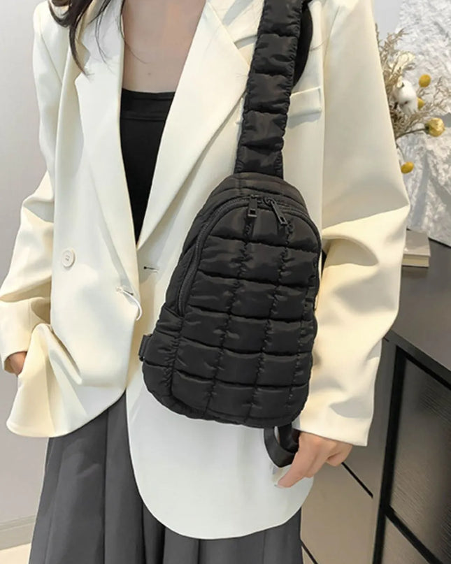 Quilted Nylon Crossbody Bag