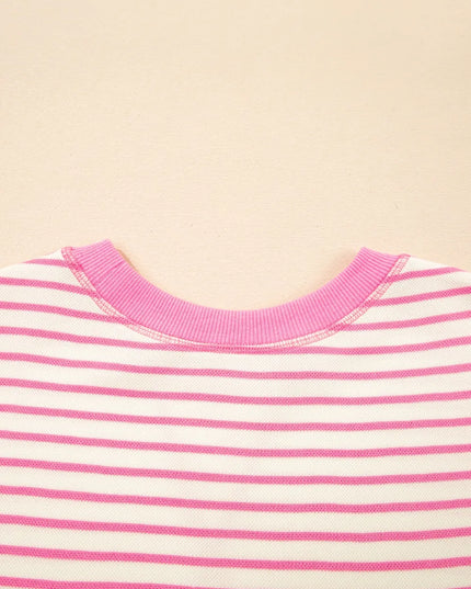 Striped Flounce Sleeve Casual Blouse
