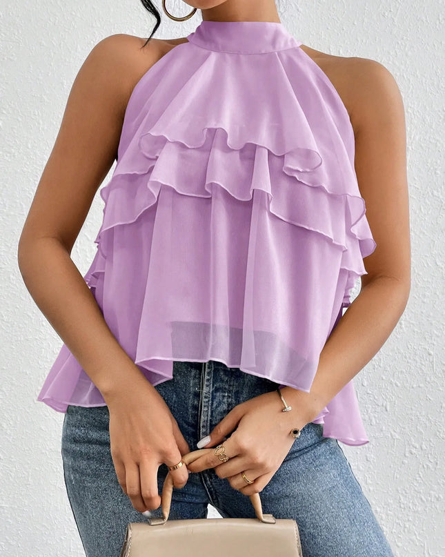 Ruffled Layered Sleeveless Top