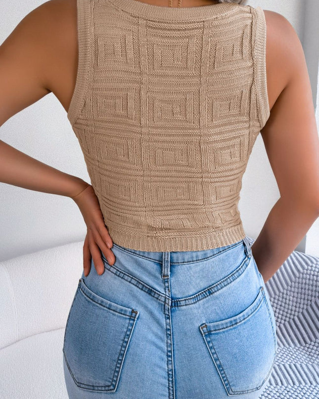 Cutout Sleeveless Knit Top