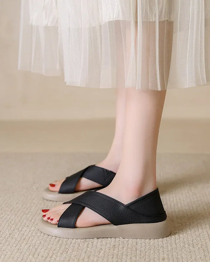 Crossover Platform Comfort Sandals