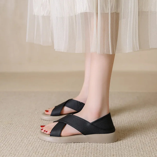 Crossover Platform Comfort Sandals
