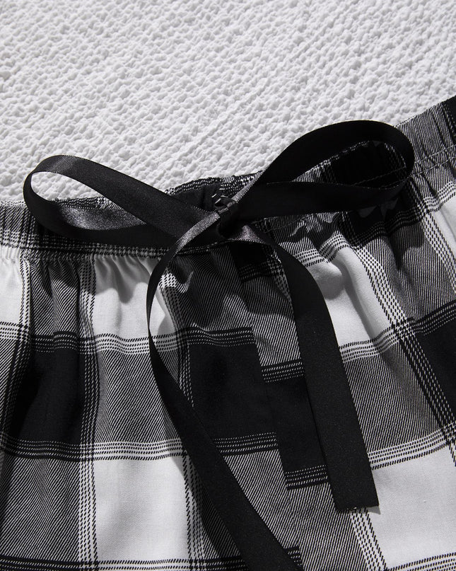 Plus Size Lace Trim Scoop Neck Cami and Printed Shorts Pajama Set